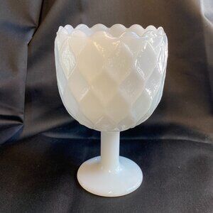 Vintage White Milk Glass Goblet/Vase/Compote/Planter